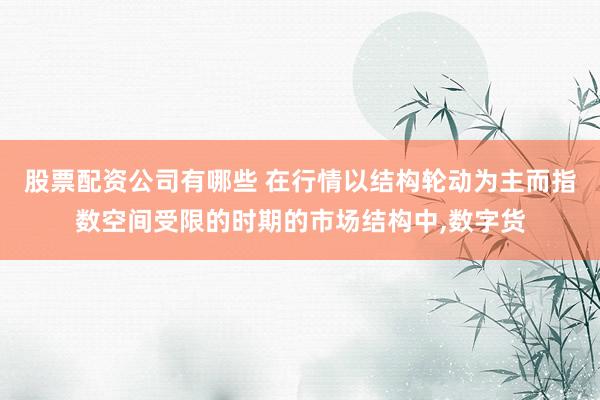 股票配资公司有哪些 在行情以结构轮动为主而指数空间受限的时期的市场结构中,数字货